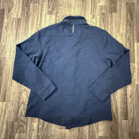 L.L. Bean Slightly Fitted L REG Blue Button Jacket Shirt Men’s 516015 Workwear - Picture 2 of 9